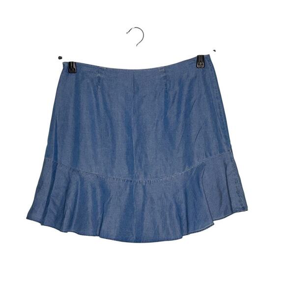 Highline Collective Ruffle Mini Skirt Chambray Blue Size 4 - Picture 2 of 5
